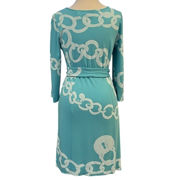 Lily Pulitzer | Jonah Ball and Chain Print Teal Above Knee Dress with Be… - Picture 4 of 12